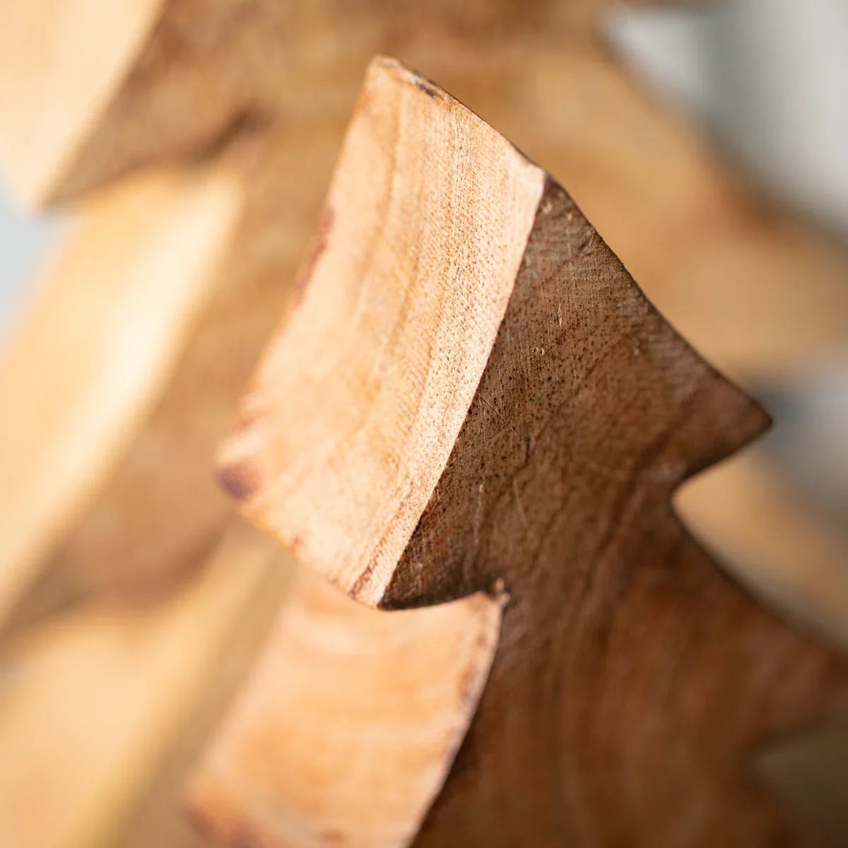 Furnishiaa 2-Piece Solid Sheesham Wood Tabletop Christmas Trees