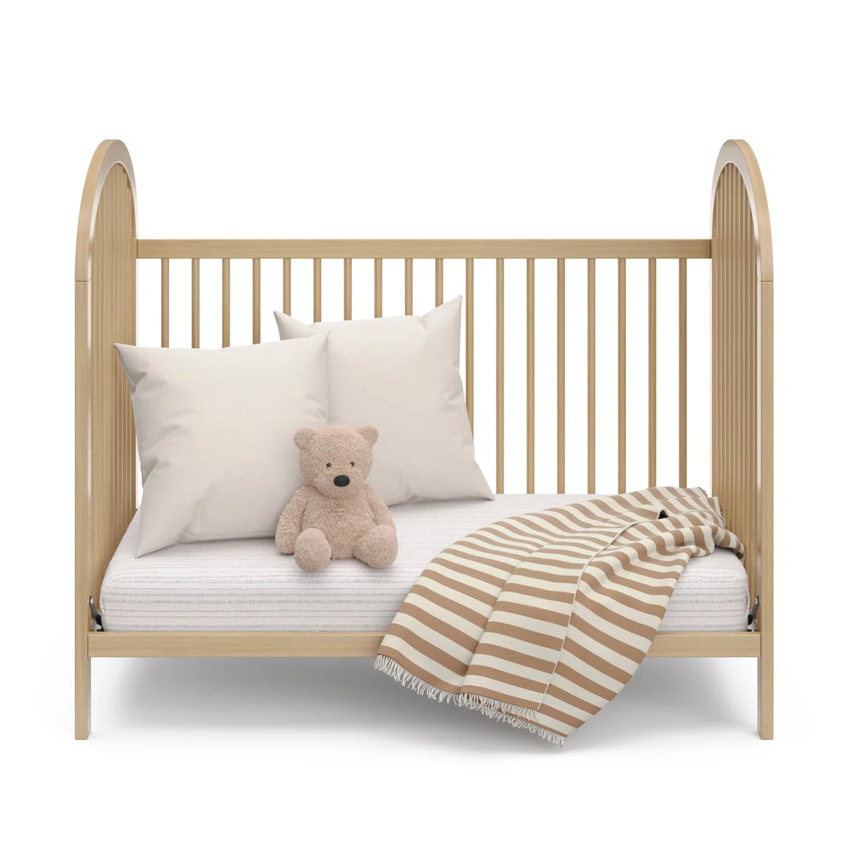 Furnishiaa 3-in-1 Convertible Baby Crib – Adjustable Height, Converts to Toddler Bed & Daybed