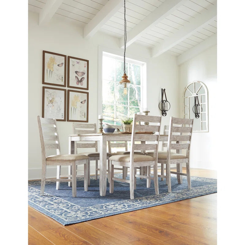 Furnishiaa 7-Piece Dining Set with Ladder Back Chairs