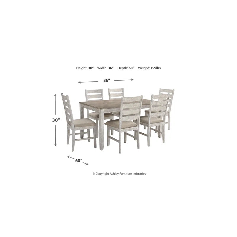 Furnishiaa 7-Piece Dining Set with Ladder Back Chairs