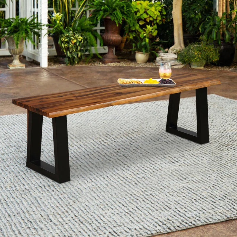 Furnishiaa Solid Sheesham Wood Outdoor Bench