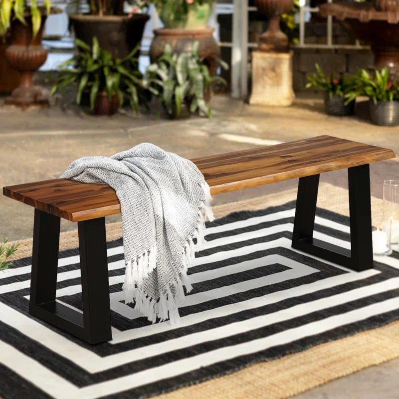 Furnishiaa Solid Sheesham Wood Outdoor Bench