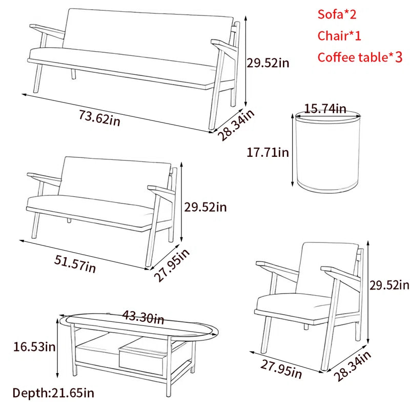 Furnishiaa Solid Sheesham Wood Natural Rattan 6-Piece Sofa Set