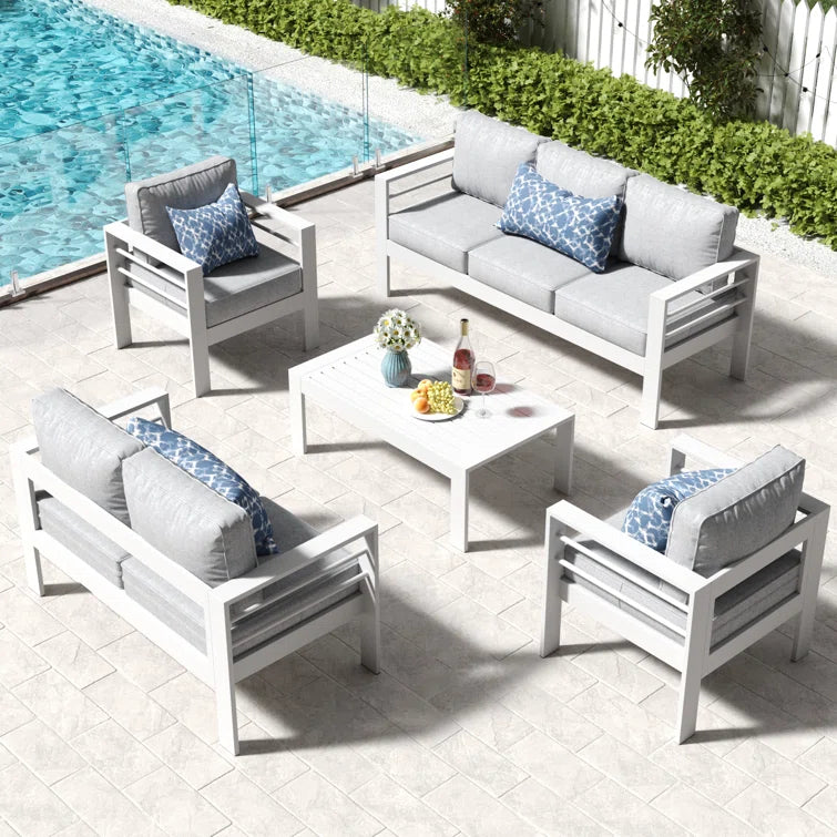 Furnishiaa 7-Seater Outdoor Iron Garden Sofa Set