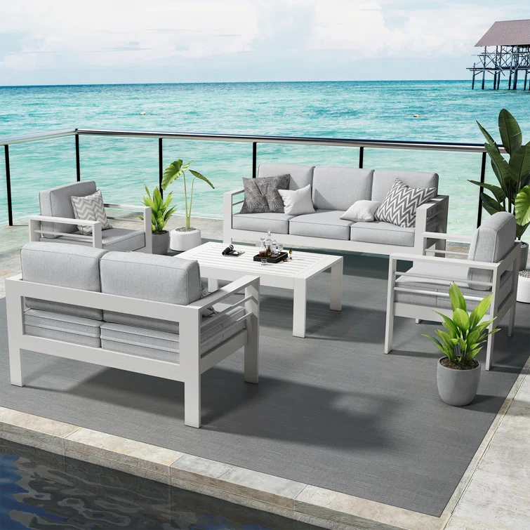 Furnishiaa 7-Seater Outdoor Iron Garden Sofa Set