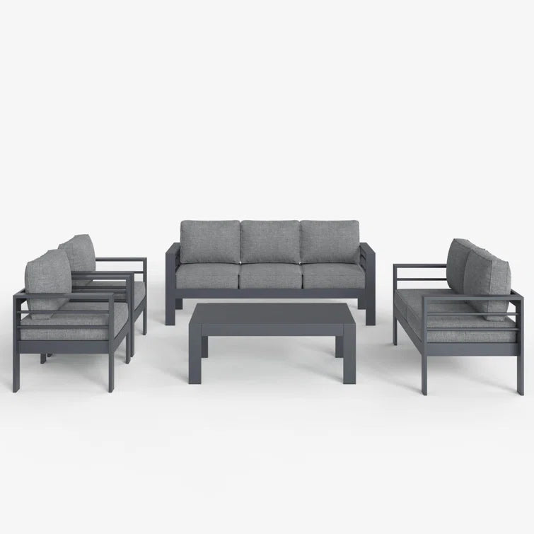 Furnishiaa 7-Seater Outdoor Iron Garden Sofa Set