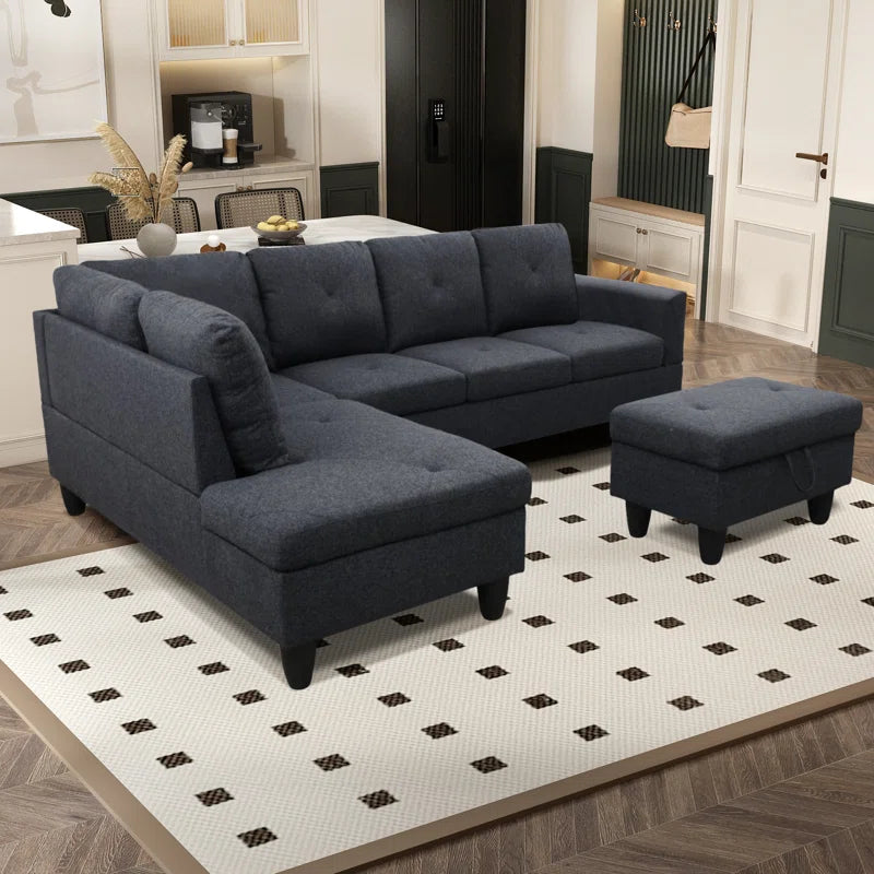 Furnishiaa L-Shaped Sectional Sofa Set – Elegant, Comfortable & Durable