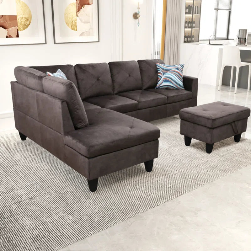 Furnishiaa L-Shaped Sectional Sofa Set – Elegant, Comfortable & Durable