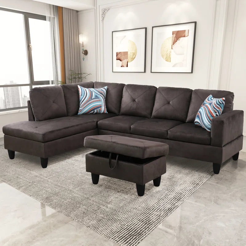 Furnishiaa L-Shaped Sectional Sofa Set – Elegant, Comfortable & Durable