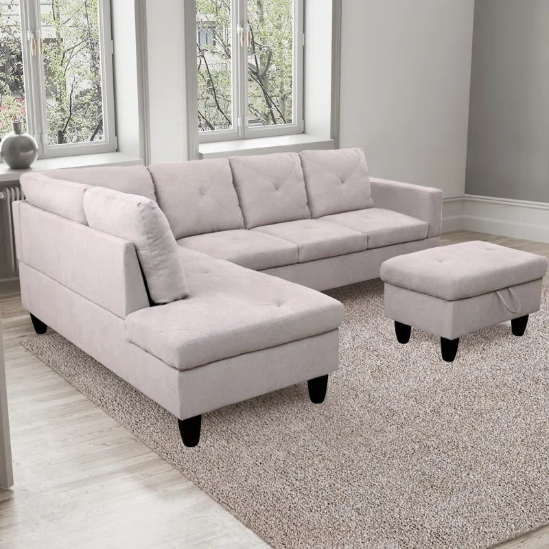Furnishiaa L-Shaped Sectional Sofa Set – Elegant, Comfortable & Durable