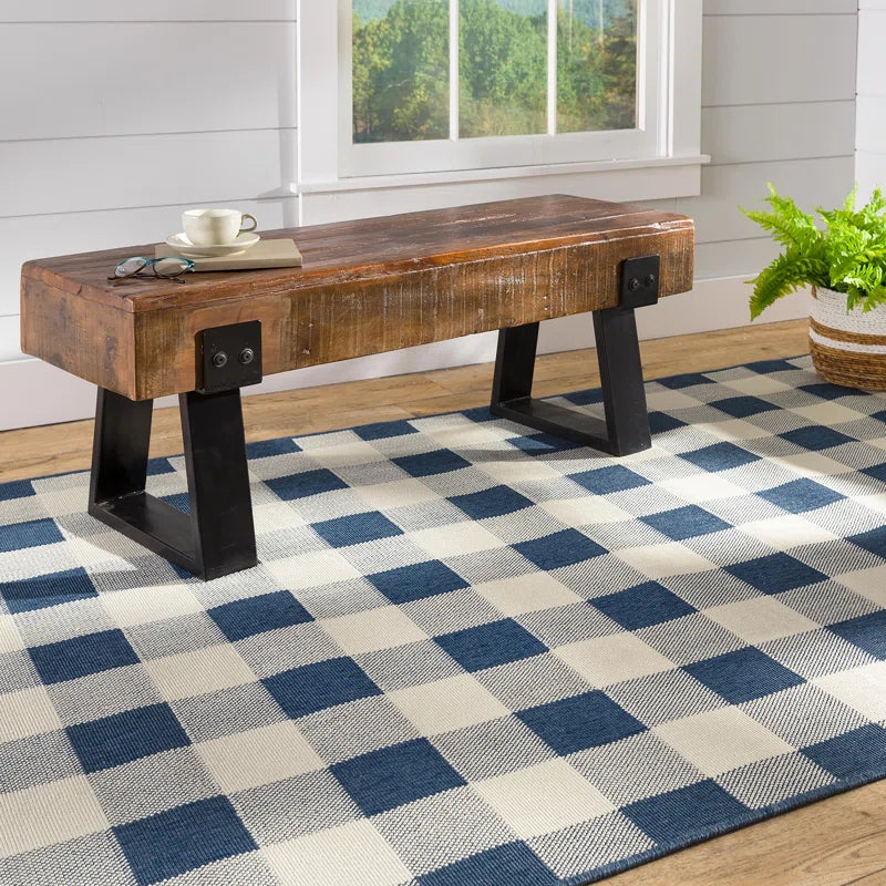 Furnishiaa Rustic Sheesham Wood Outdoor Bench – Handcrafted Charm with Lasting Strength