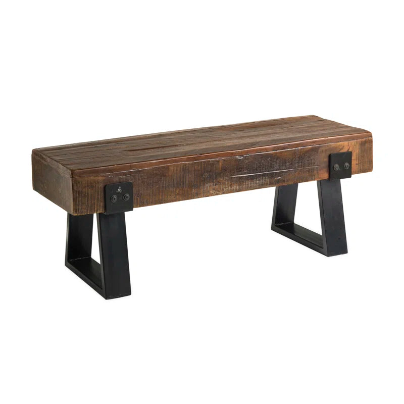 Furnishiaa Rustic Sheesham Wood Outdoor Bench – Handcrafted Charm with Lasting Strength