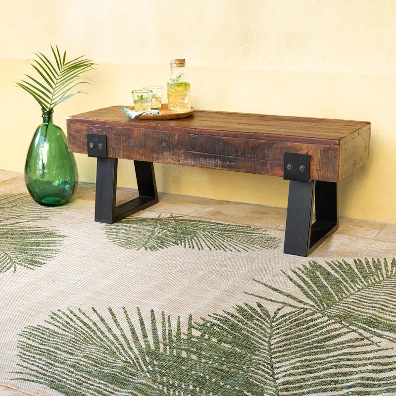Furnishiaa Rustic Sheesham Wood Outdoor Bench – Handcrafted Charm with Lasting Strength