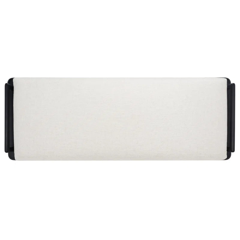 Furnishiaa Upholstered Bench – Elegant Sheesham Wood Frame & Woven Leather Design