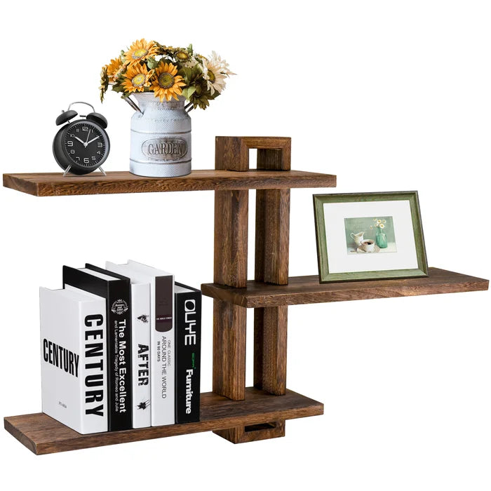 Sheesham Solid Wood 3 Tiers Accent Shelf Wall Mounted