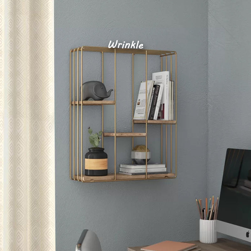 Iron And Solid Sheesham Wood 4 Piece Square Accent Shelf