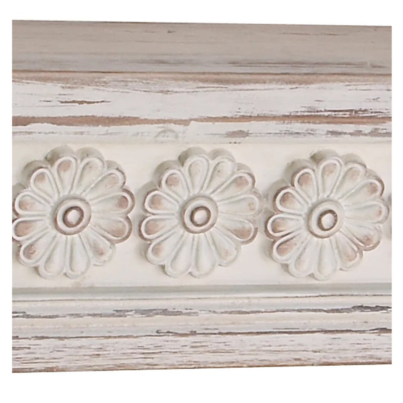 Solid Sheesham Wood Carving Wall Accent Shelf