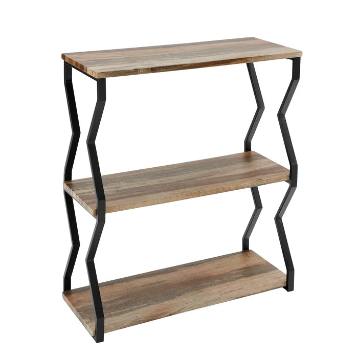 Iron and Solid Sheesham Wood 3 Piece Accent Shelf