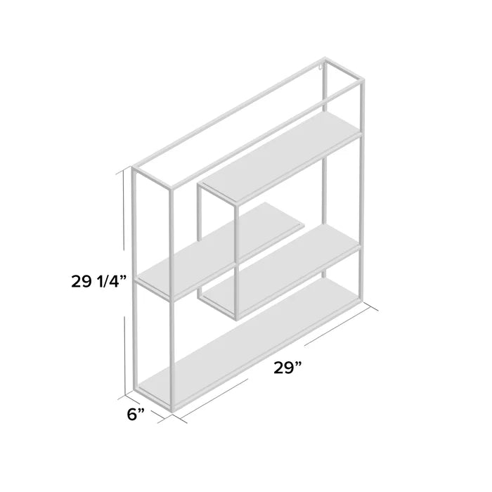 MetaL/Solid Sheesham Wood 4 Piece Square Floating Shelf Set