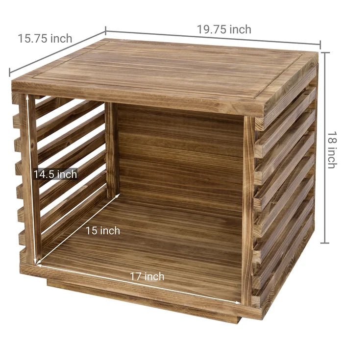NightCraft Wooden Box Bedside Table