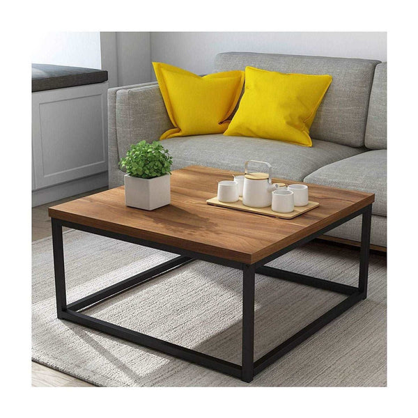 Furnishiaa Iron Frame Solid Wood Accent Coffee Tables for Living Room Furniture Center Table for Home - Furnishiaa