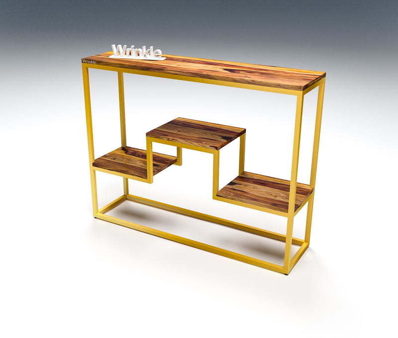 Sheesham Wood & Iron Console Gold Table For Every Home