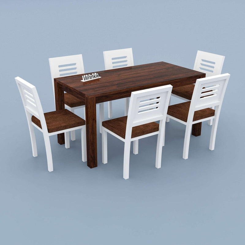 Better 6 Seater Sheesham Wood Dining Set for Home White