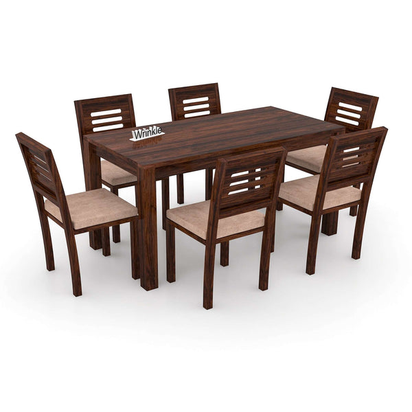 Better 6 Seater Sheesham Wood Dining Set for Home Walnut