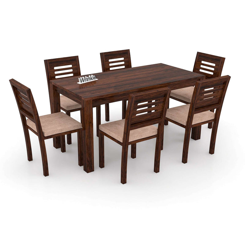 Better 6 Seater Sheesham Wood Dining Set for Home Walnut