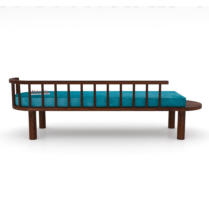 Blue Three-Seater Solid Wooden Sofa For Home