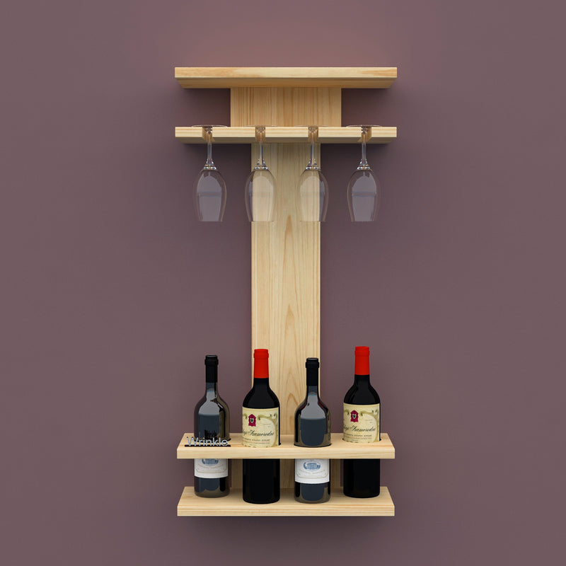 New Solid Sheesham Wood Wine Stand With Glass Cabinet
