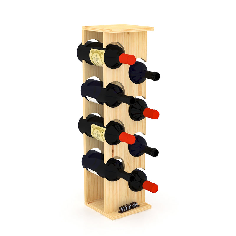 Vertical Shape Natural Glossy Wine Stand With Solid Sheehsam Wood