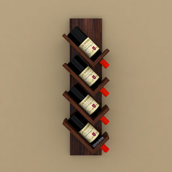Stylish Vertical Shape Wine Stand With Solid Sheehsam Wood