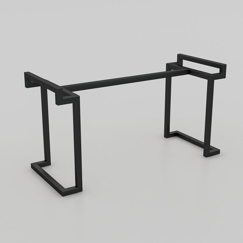 Traditional Console Table Hairy Black with White Glossy Top (sheesham Wood)