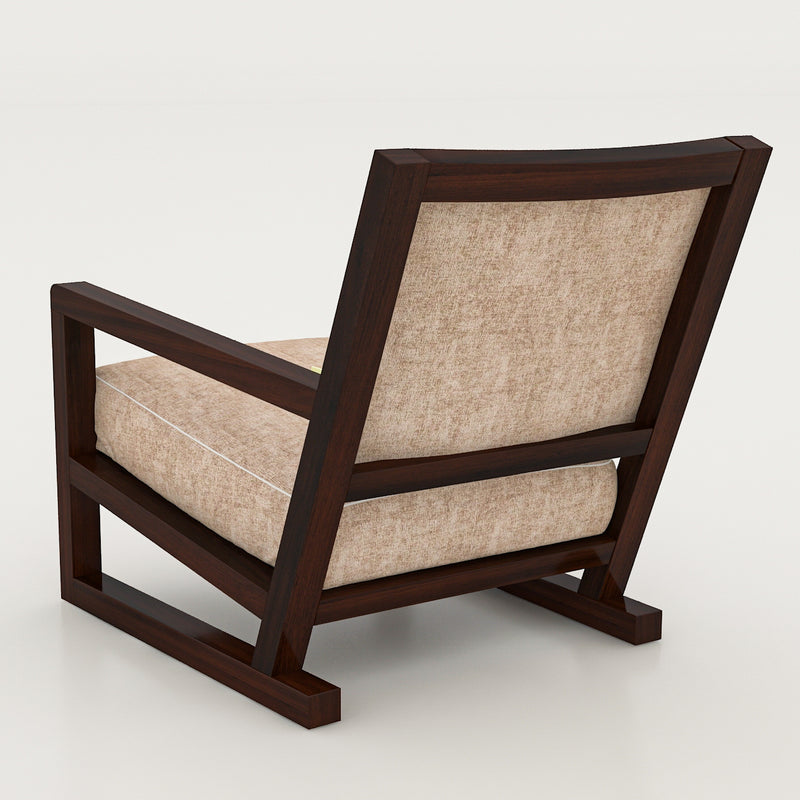 Nova Lounge Chair In Sheesham wood In Walnut Touch