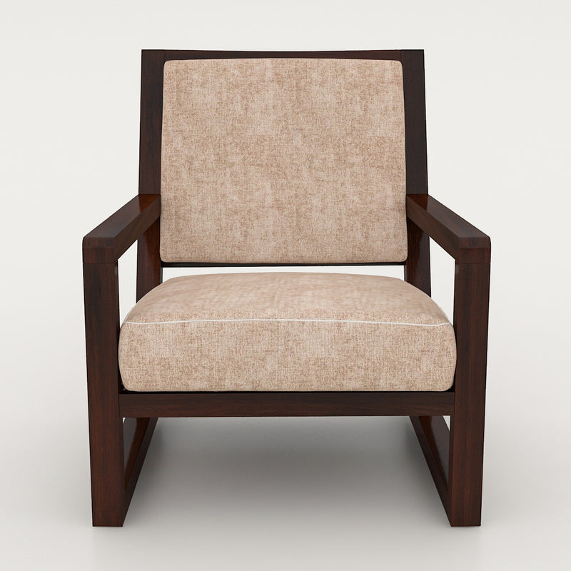 Nova Lounge Chair In Sheesham wood In Walnut Touch