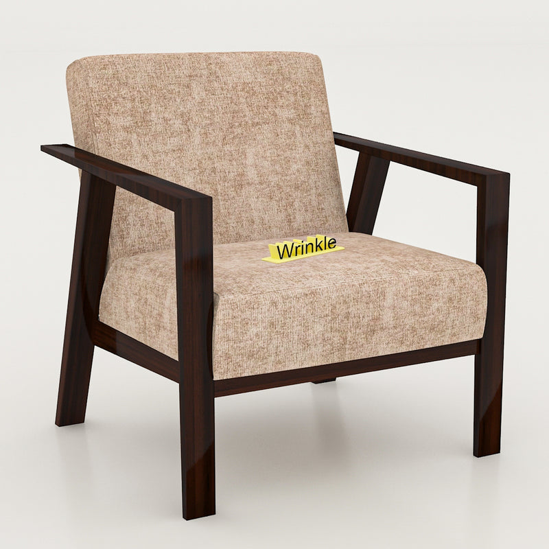 Latest Walnut Solid Sheesham Arm Chair With Molfino Fabric