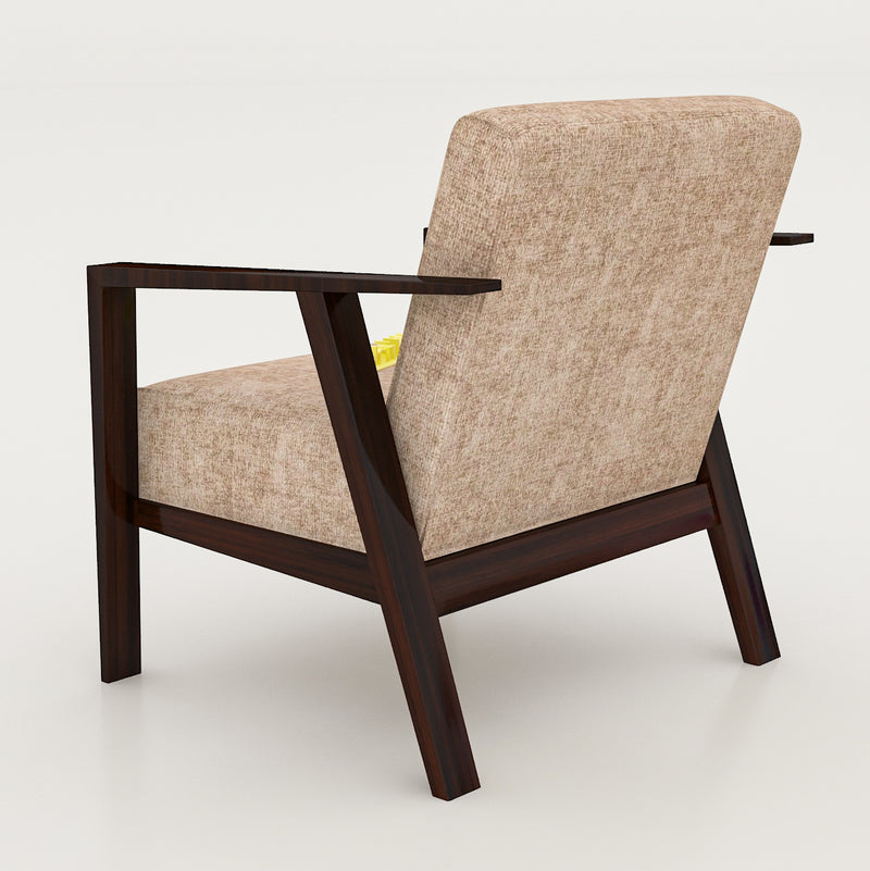Latest Walnut Solid Sheesham Arm Chair With Molfino Fabric