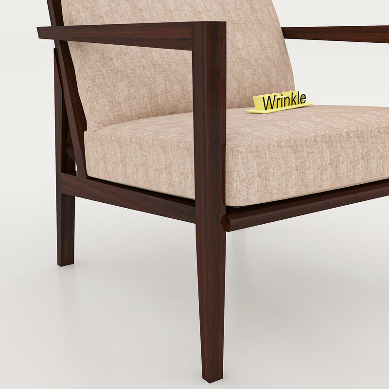 Latest Walnut Solid Sheesham Wooden Arm Chair With Molfino Fabric