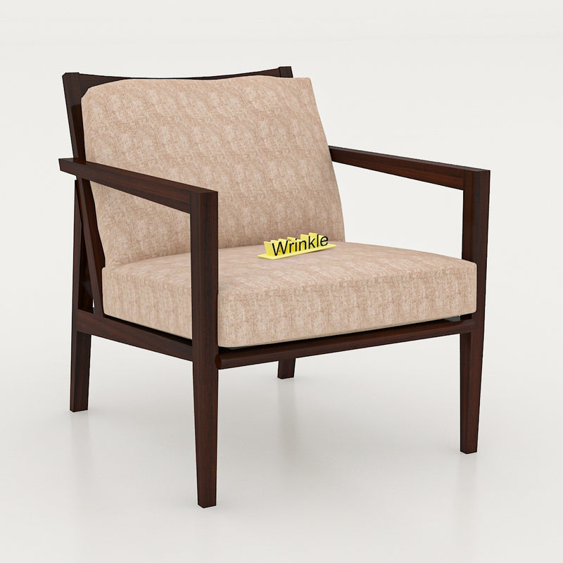 Latest Walnut Solid Sheesham Wooden Arm Chair With Molfino Fabric