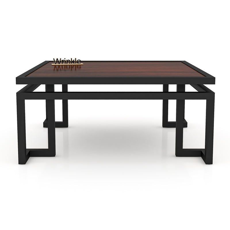 Square Shape Heeavy Table With Iron Frame And Solid Sheesham Wood Top