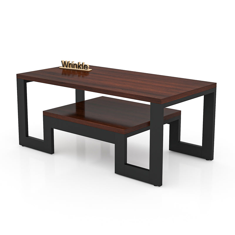 Rectangl Shaped Coffee Table Made With Solid Sheesham Wood and Iron Metal