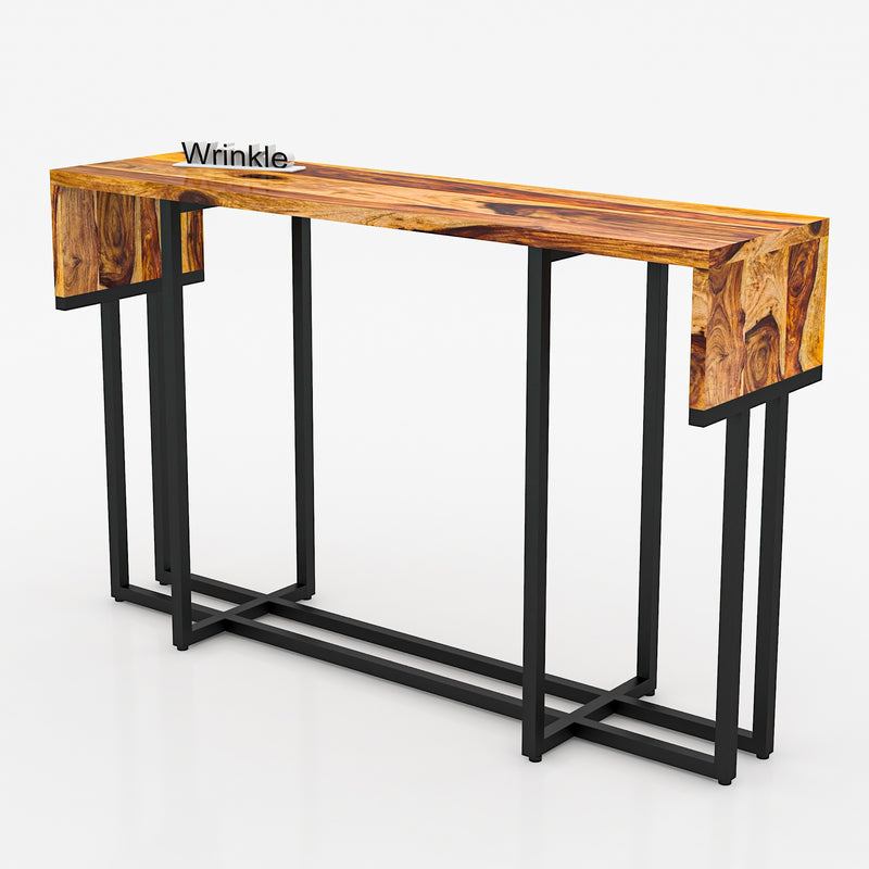 Rectangle Solid And Console Table Made By Wood With Black Colour Frame