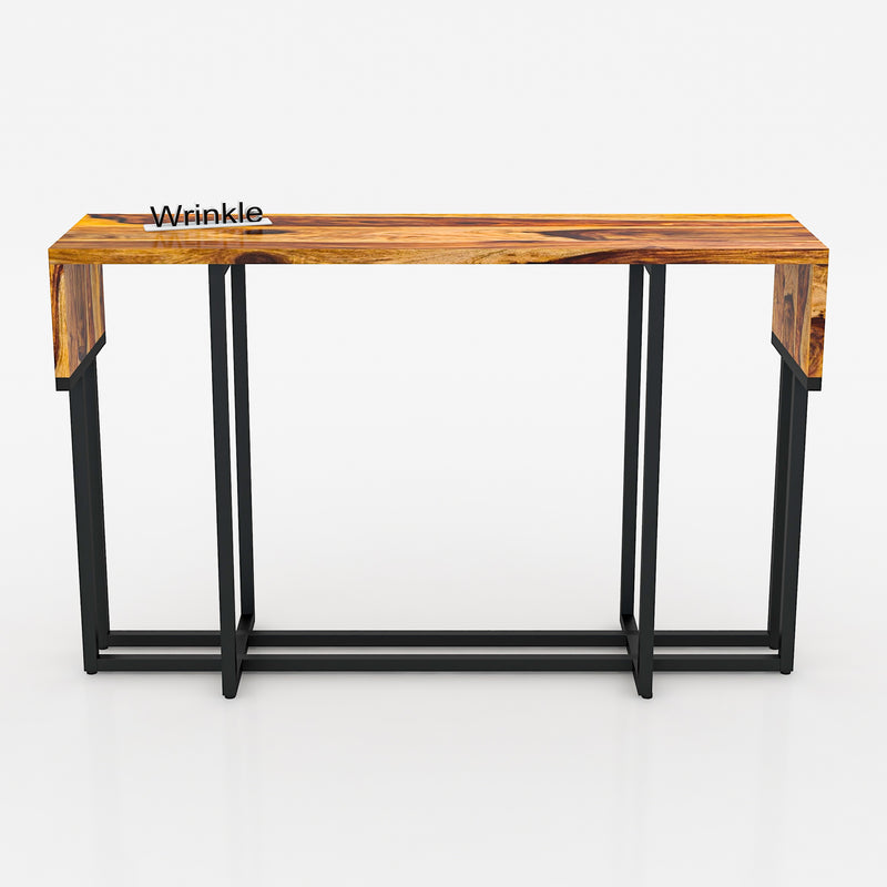 Rectangle Solid And Console Table Made By Wood With Black Colour Frame