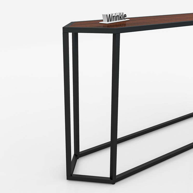 New Rectangle Shaped Black Frame Metal & Wood Console Table