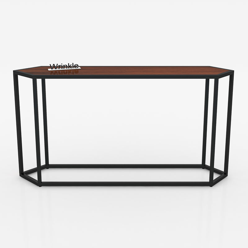 New Rectangle Shaped Black Frame Metal & Wood Console Table