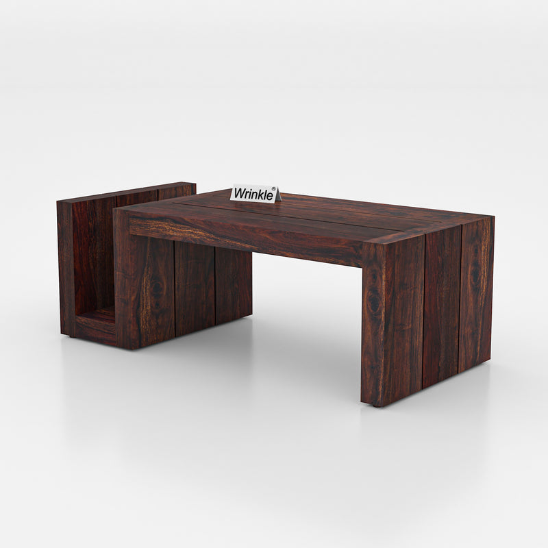 Decent Luxurious Coffee Table With Solid Sheesham Walnut Finish