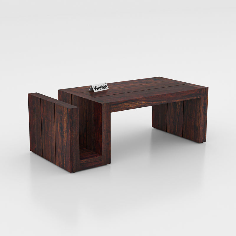 Decent Luxurious Coffee Table With Solid Sheesham Walnut Finish