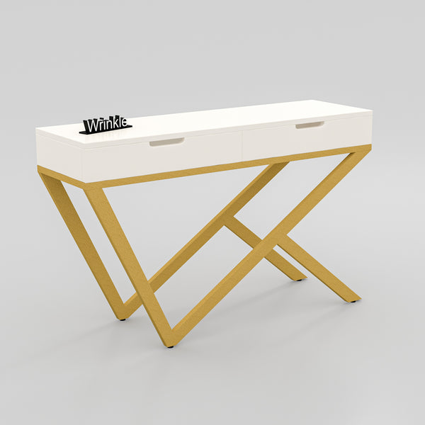 Modern Console Table in Metal With Sheesham Wood top