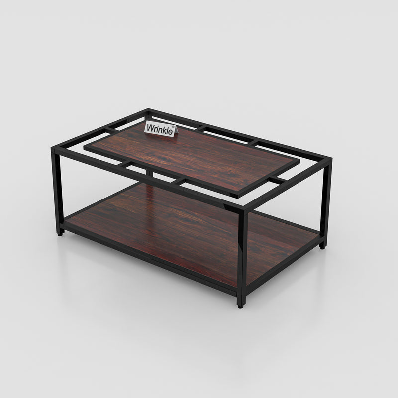 Imperial iron Coffee Table (walnut top in Sheesham Wood )